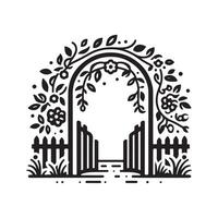 Garden Gate Silhouettes Perfect for Designing Inviting Entrances vector