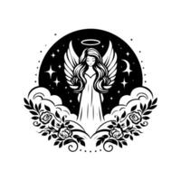 Elegant Angel Silhouette Vectors for Decorative and Inspirational Projects