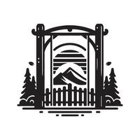 Premium Swing Gate Silhouette Vectors for Professional Branding