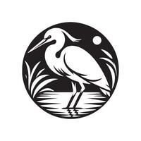 Elegant Little Egret Silhouette Vectors for Wildlife Photography and Designs
