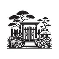 Garden Gate Silhouette Vectors Collection for Print and Digital Media