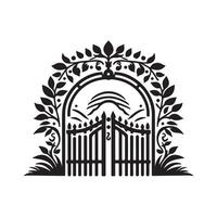 High-Resolution Driveway Gate Silhouettes for Designers and Architects vector