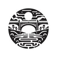 Over Bridge Silhouette Vectors for Transportation and Infrastructure Graphics