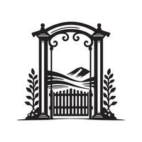 Swing Gate Silhouette Vectors for Custom Signs and Decorative Art