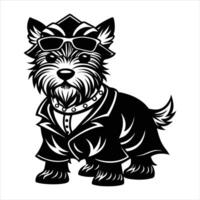 Shady Westie Rapping with Swagger vector