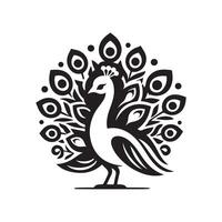 Peafowl Silhouette Vectors for Packaging, Social Media, and Web Graphics