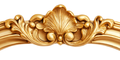 Gold Frame with Leaf Design on Transparent Background Elegant Decorative Frame png