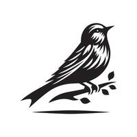 High-Resolution Nightingale Silhouettes for Professional Design Projects vector