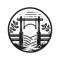 Versatile Swing Gate Silhouette Vectors for Branding and Marketing