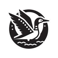 Stylized Common Loon Silhouette Vectors for Print and Digital Media