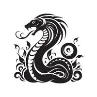High-Resolution King Cobra Silhouette Vectors for Print and Web