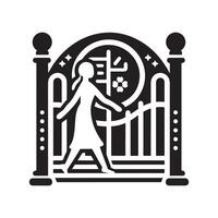 Pedestrian Gate Silhouette Vectors for Fence, Gate, and Barrier Concepts