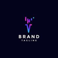 Simple Colorful Torch Digital Lines Logo Design. Simple Colorful Torch Lines Logo Design. vector
