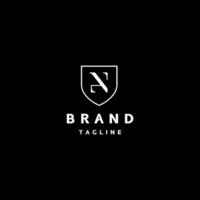 Initial Letter AN Inside Shield Logo Design. Shield Icon With Letter A and N Inside Logo Design. vector