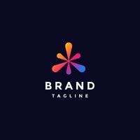 Simple Triangle Colorful Splash Logo Design. Six Direction Colorful Splash Logo Design. vector