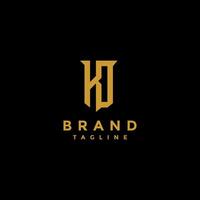 Simple Initial KD Letter Shield Form logo design. Simple Shield From Initial K and D Letter Logo Design. vector