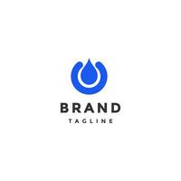 Simple Water Drop Hugging Symbol Logo Design. Water Drop In Curved Line Hugging Symbol Logo Design. vector