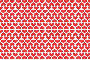 Seamless pattern with red hearts on white background. Flat illustration. vector
