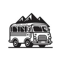 Detailed Minibus Silhouette Vectors for Artistic and Practical Use