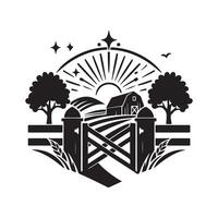 Farm Gate Silhouette Vectors Collection for Rustic Logo Designs