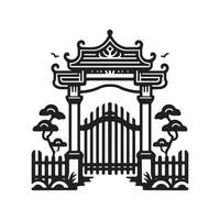 Swing Gate Silhouette Vectors Illustrations for Unique Creative Projects