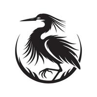 Elegant Green Heron Silhouette Vectors Art for Professional Projects