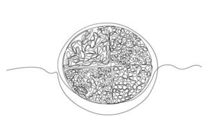 Hand-drawn pulses food continuous line art drawing. World Pulses Day concept outline background. vector