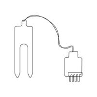 Simple hand-drawn soil moisture sensor line icon. vector