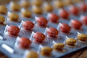 Close-up of Pills in Blister Pack photo