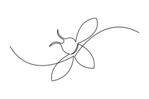 Bee Continuous single line drawing of outline abstract design vector