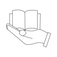Book single line drawing of outine minimalism icon style vector