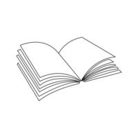 Book one line drawing of outline abstract icon black and white background vector