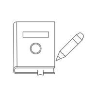 book continuous one line drawing of concept doodle style outline art icon vector