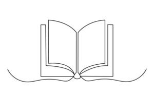 illustration continuous book single line art design vector