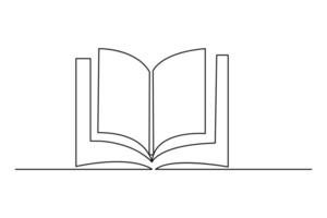 illustration continuous book single line drawing vector