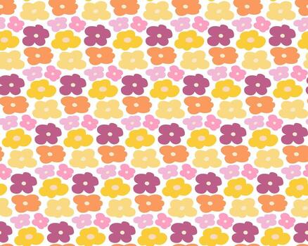A colorful pattern with flowers on it vector