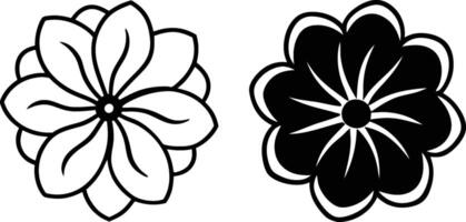 Silhouette of flower ornament illustration vector