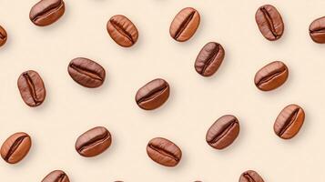 Coffee Beans Pattern on Beige Background for Modern Design Concepts and Trendy Interior Decoration in Autumn-Inspired Settings with a Minimalist and Organic Texture Focus for Visual Projects photo