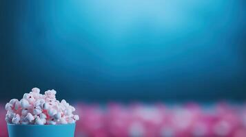 Dynamic Zoom Motion on Blank Green Cinema Screen with Popcorn in Foreground Cinematic Background photo