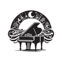 High-Resolution Piano Silhouettes for Custom Digital Artwork vector