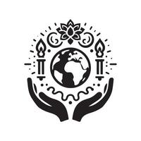 World Religion Day Silhouette Graphics for Celebratory Projects vector