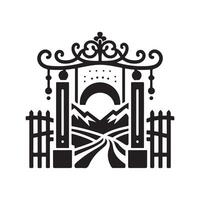 Swing Gate Silhouette Vectors Designs for Property Management Graphics