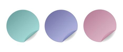 Circular Stickers with a Colorful Peel Effect, Ideal for Various Artistic Applications vector