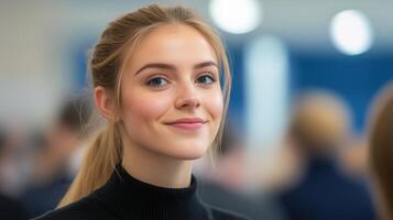 Young Professional Networking at Breakfast Event in Vibrant Setting with Engaging Atmosphere and Social Connections Promoting Career Growth and Business Opportunities in Lively Environment photo