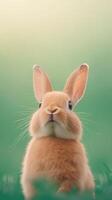 Curious Rabbit in Lush Greenery Captures Attention With Its Playful Perks Embracing Nature's Delightful Essence in Vivid Detail photo