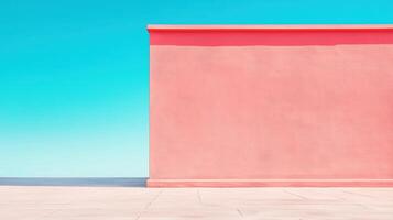 Minimalistic Abstract Architecture with Colorful Gradient Background in AR 169 Style Featuring Bold Pink and Blue Hues for Modern Design Projects and Creative Visual Applications photo