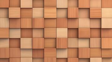 Elegant Timber Wood Wall With 3D Tile Pattern for Contemporary Interiors, Featuring Natural Warm Tones and Textured Surface, Ideal for Modern Home Decor and Architectural Design Projects photo