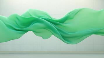 Green Screen Netting in Wind Harvester Tower with Flowing Fabric Textures and Minimalist Background in Soft Lighting for Renewable Energy Concepts photo