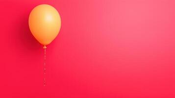 Golden Balloons Against Vibrant Red Background Celebrating Joyful Occasions and Festive Moments Perfect for Party Decor and Celebration Themes in Modern and Stylish Event Design photo