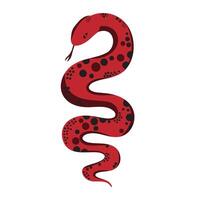 Simple flat snake with dots pattern illustration. Chinese New Year 2025 horoscope symbol isolated on white background vector